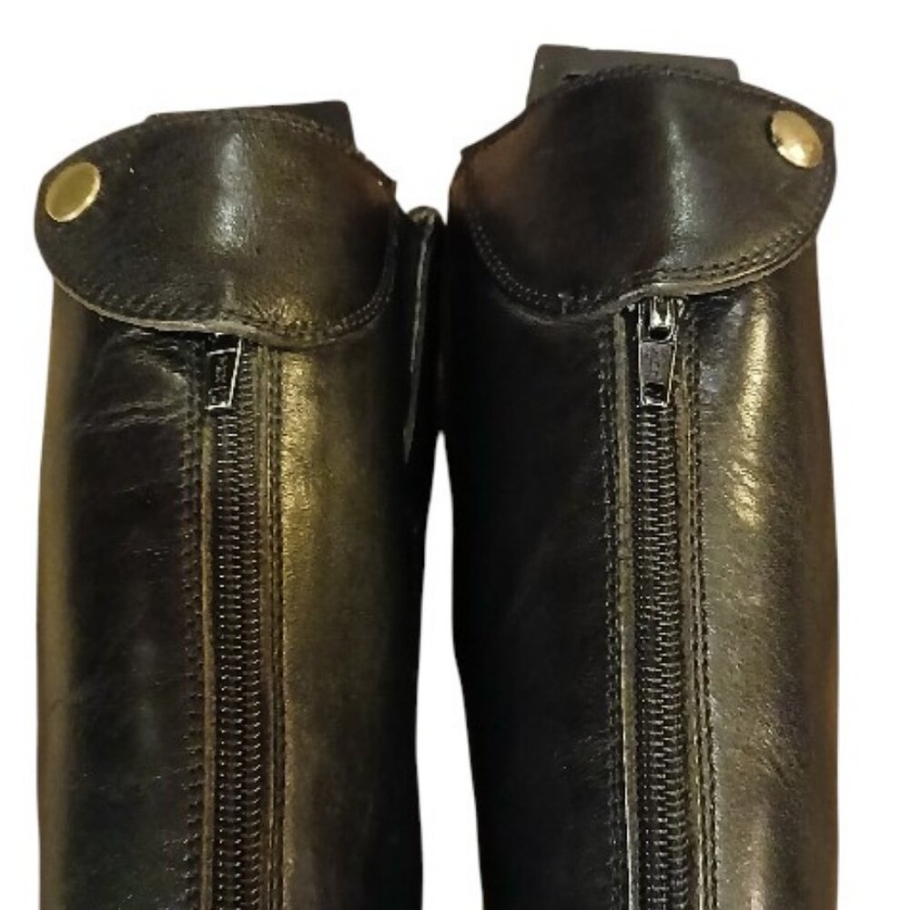 MIZ MOOZ Black Leather Knee High Boots Size 7 - Picture 11 of 14